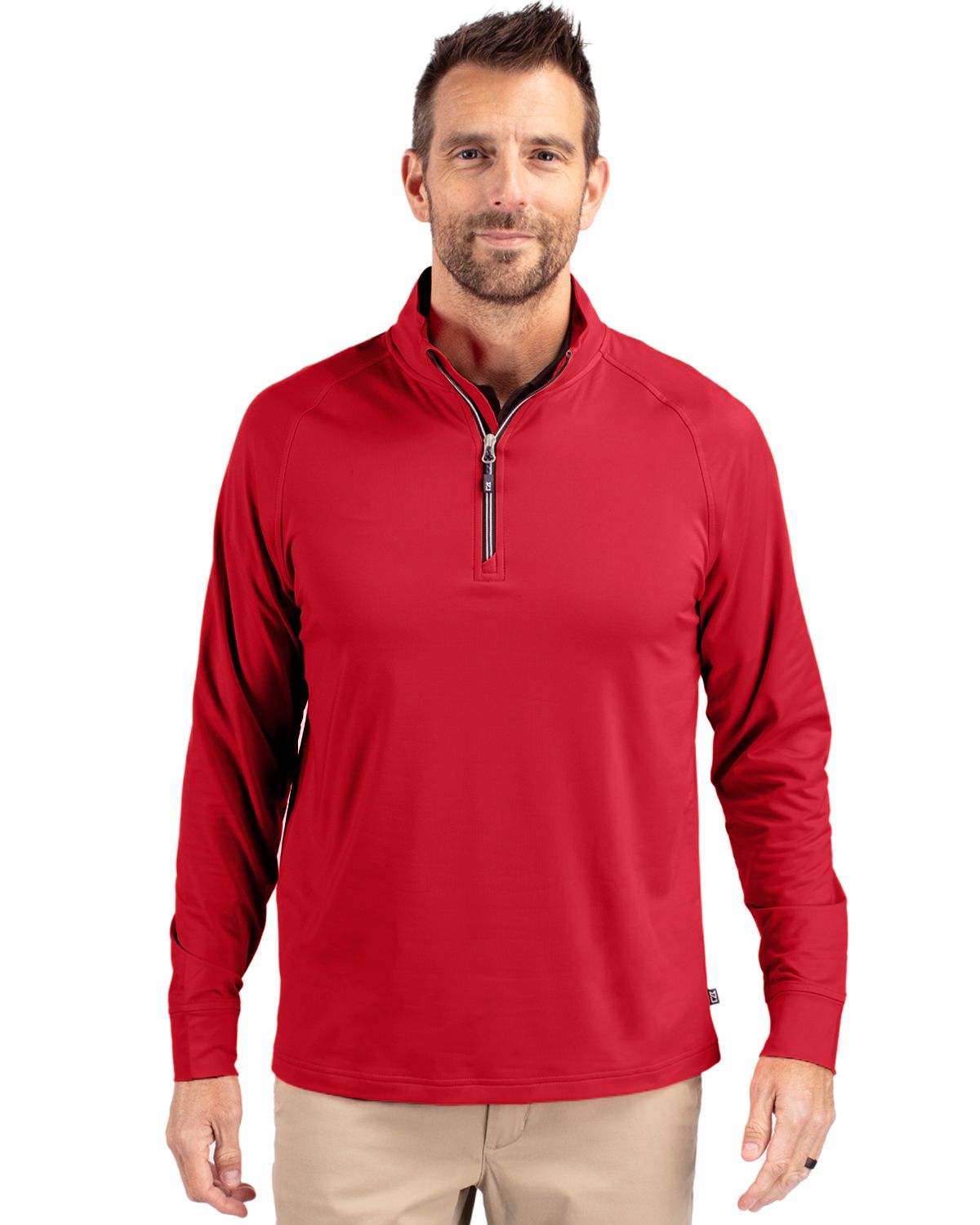 Cutter & Buck Adapt Recycled Soft Knit Stretch  Mens Big & Tall Quarter Zip Pullover