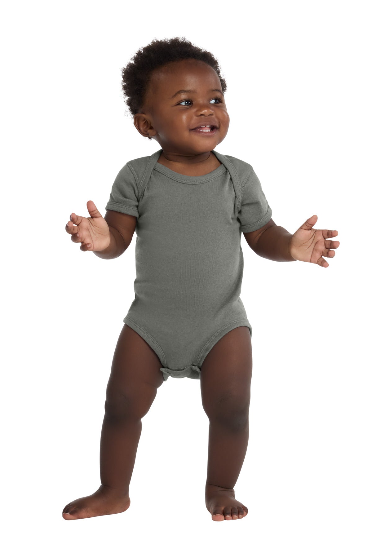 Rabbit Skins ™  Infant Short Sleeve Baby Rib Bodysuit. RS4400